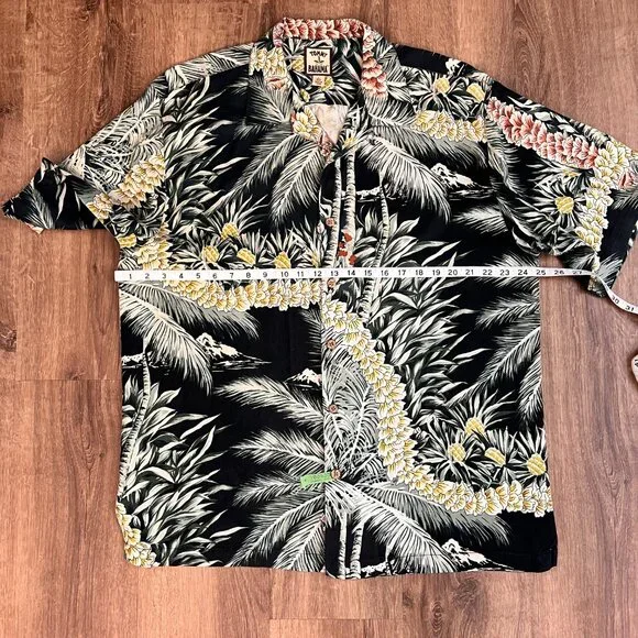 Tommy Bahama 100% Silk Hawaiian Tropic Palm Tree Tropical Camp Shirt Sz L - Picture 7 of 10